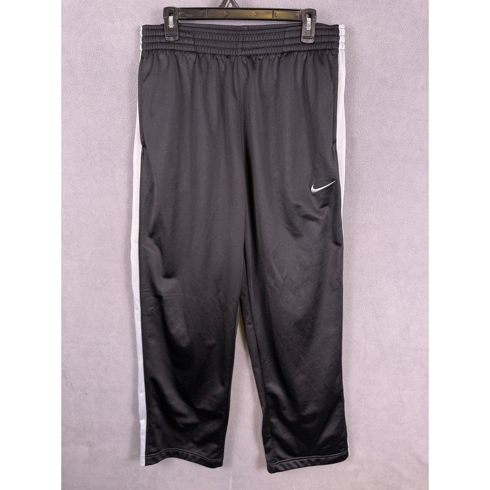 Nike Basketball Track Pants Mens Large Black White Stripe‎ Athletic Running